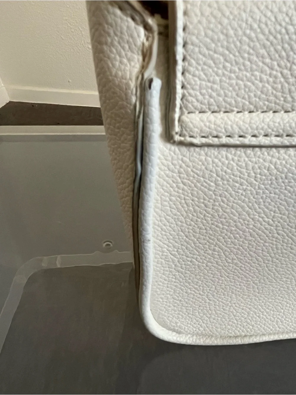 Anne Klein White Pebbled Top-Handle Satchel